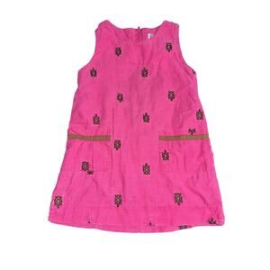 Vintage Lilly Pulitzer Pink Corduroy Shift Dress w Turtles, VGUC, Sz 4 (4A)